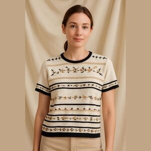 Vintage Floral Knit Shirt